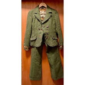Miss Sixty Olive Pant Suit! Size Small! Pants Size 27!
